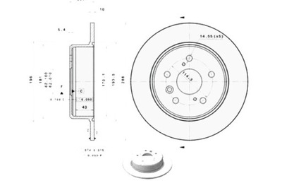 Brembo гальмівні диски гальмівні 2szt lexus rx 300 awd mcu фото №1