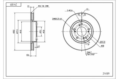 HART DISCS BRAKE 2SZT. FRONT HONDA CRV 97- 282 23 21  