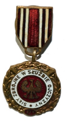 Medal Siły Zbrojne w Służbie Ojczyzny XXV lat rzadka miniaturka