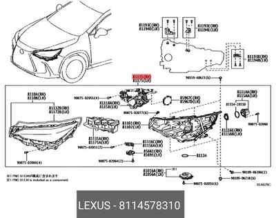 FARO PARTE DELANTERA PARTE DELANTERA DERECHA LEXUS NX II 2021-  