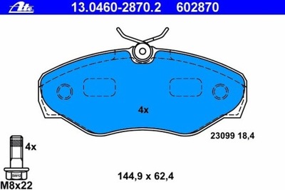 КОЛОДКИ ПЕРЕД NISSAN PRIMASTAR,TRAFIC, VIVARO 2001-