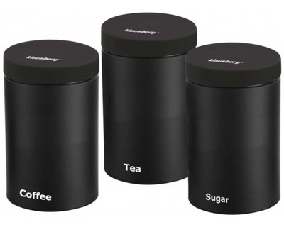 ZESTAW POJEMNIKÓW KUCHENNYCH NA KAWĘ HERBATĘ CUKIER CHLEBAK KOMPLET