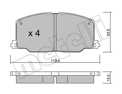 METELLI 22-0067-0 КОМПЛЕКТ КОЛОДОК ШАЛЬМІВНИХ, ГАЛЬМА TARCZOWE