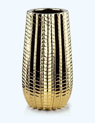 Złoty błyszczący wazon ceramiczny 11x27cm CACTUS