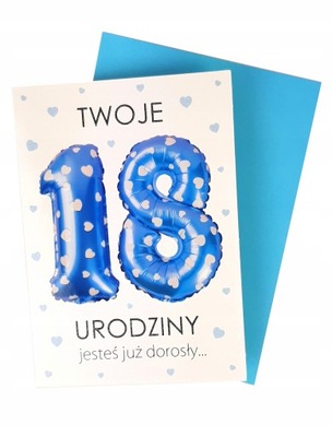 KARTA URODZINOWA KARNET URODZINOWY na 18-stkę