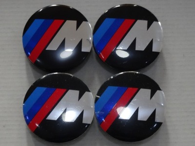 4 PIEZAS DEKLE TAPACUBOS EMBLEM AL LLANTAS BMW MPOWER 56 MM  