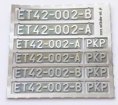 Tabliczki ET42-002 H0