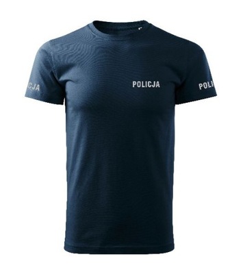 Policja Koszulka t-shirt - GRANAT- odblask r. XL