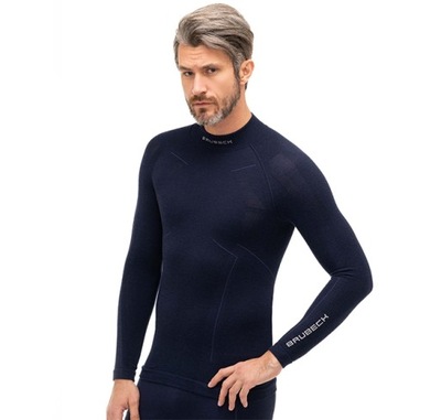 Bluza męska MERINO Brubeck Extreme Wool granat. L