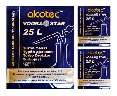 Drożdże gorzelnicze Alcotec VODKA STAR 3szt.