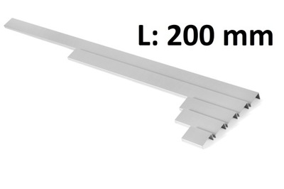 Uchwyt krawędziowy prosty aluminium mat L200