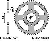 PBR ЗУБЧАТКА ЗАДНЯЯ 4668 44 HONDA XL 125V VARADERO