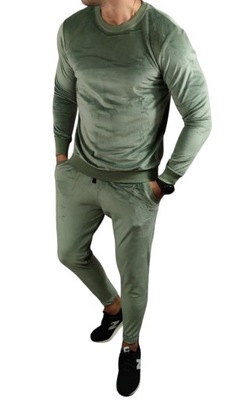 Dres męski tracksuit welur khaki TR1 - L