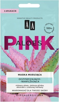 AA Aloes Pink maseczka do twarzy musująca oczyszczająco-nawilżająca 2x4g