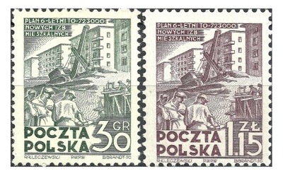 1951 Polska Fi.579-580** BUDOWNICTWO
