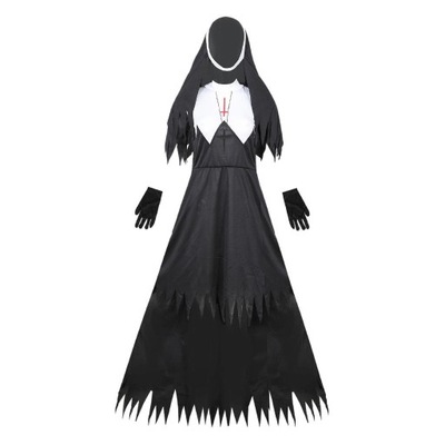 damski kostium zakonnicy Czarny XL