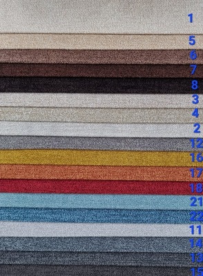 Tkanina Szenil beże i brązy, błękity, czarny, pomarańcze i czerwienie, srebrny, szarości, złoty, żółcie 320 g/m² szer. 140 cm