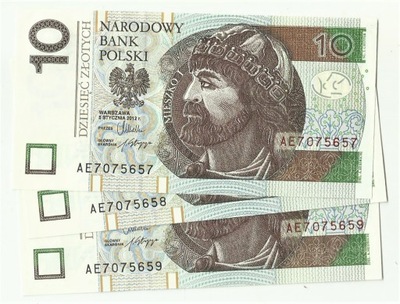 10 złotych 2012 seria AE stan UNC