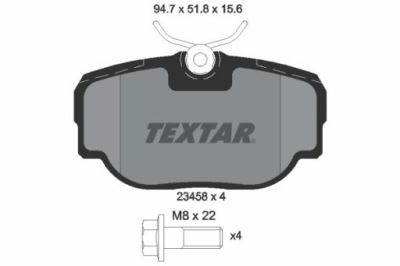 TEXTAR PLAQUETTES FREIN LAND ROVER DISCOVERY 15MM 