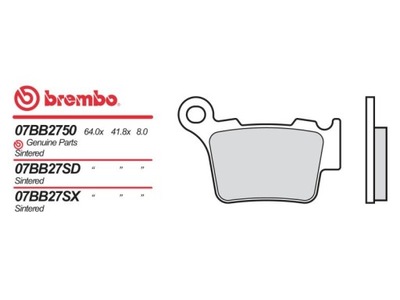 BREMBO 07BB27TT KOMPLEKTAS TRINKELIŲ STABDŽIŲ 