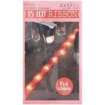 Wstążka świąteczna z oświetleniem LED Czerwona