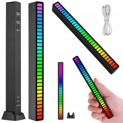 LEDY USB REAKCJA AL DZWIEK MULTIKOLOR NEON BRIDA RGB DIODO LUMINOSO LED MRUGA 18 TRYBOW  