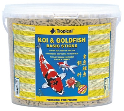 Pokarm podstawowy dla ryb oczkowych Tropical Koi & Goldfish Basic Sticks 5l
