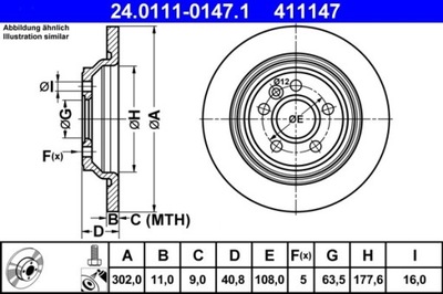 2X ДИСК ТОРМОЗНОЙ VOLVO ЗАД S60/S80/V60/V70/XC70 07- 24.0111-0147.1