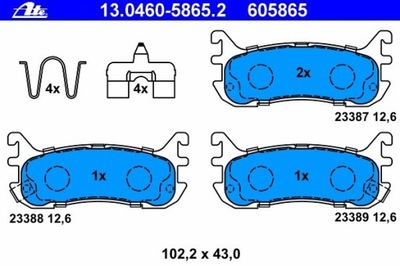 ZAPATAS DE FRENADO PARTE TRASERA MAZDA 323 BA 1994- 1998  