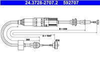 ATE ТРОС СЦЕПЛЕНИЯ VW POLO 592707