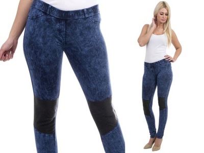 S148 SPODNIE LEGINSY JEANS BAWEŁNA NIEBIESKI r. 40