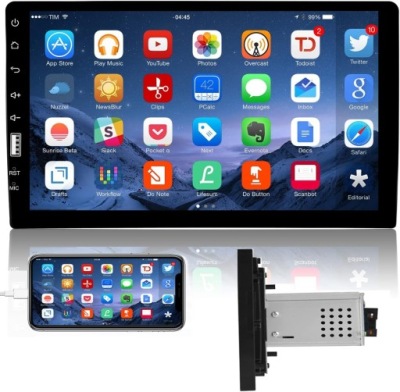 Hikity Radio samochodowe 1 Din Carplay Android 9" FM USB SWC Kamera samocho