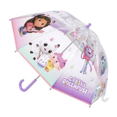 Parasolka Parasol przeciwdeszczowy dziecięcy transparentny Koci Domek Gabi