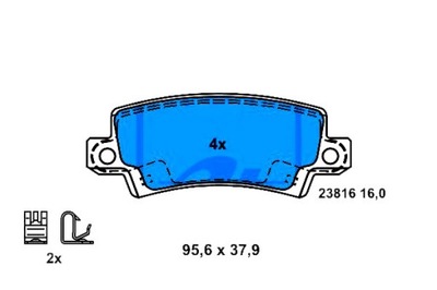 Ate тормозные колодки тормозные toyota задняя corolla 1,4-2,0 d- фото №1