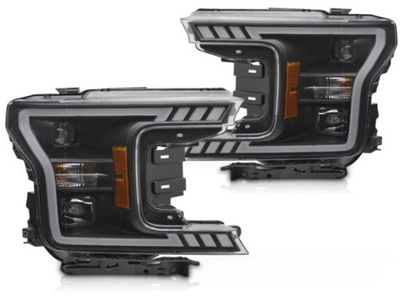 Лампи передні do forda f150 mk13 17-20 black led фото №1
