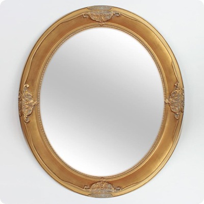 Stylowe lustro złote w owalnej rzeźbionej ramie