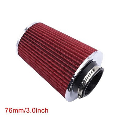 Car 76MM Open Sport Air Filter Universal for Cold Air Intake Filters~24342 