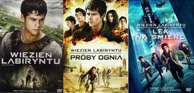 3x Dvd WIĘZIEŃ LABIRYNTU + Próby Ognia + LEK NA