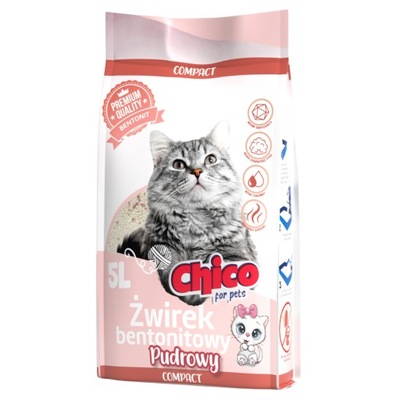 CHICO Żwirek Bentonitowy COMPACT Pudrowy 5l ZBRYLAJĄCY