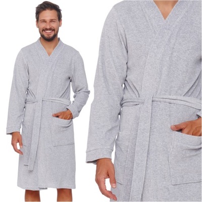 Szlafrok męski DOCTOR NAP 4576 grey melange XXL