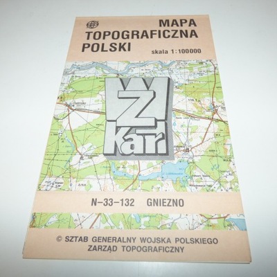 Mapa topograficzna Polski Gniezno