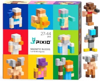 Klocki magnetyczne kreatywne Niespodzianka PIXIO Mini figures 27-44 klocków