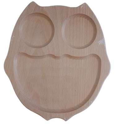 Drewniana tacka w kształcie sowy - deska sowa 25x21x1,5 cm