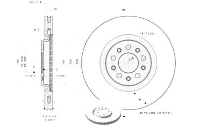 Тормозные диски тормозные 2szt. alfa romeo 159 brera giulie фото №1