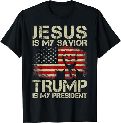 Jesus Is My Savior Trump Is My President Trump 2024 USA Flag T-Shirt