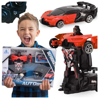 AUTO ROBOT TRANSFORMACJA 2W1 ZDALNY SAMOCHÓD NA PILOT RC +AKUMULATOR
