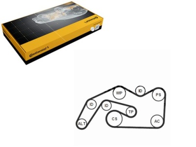 Continental 6pk2490k1 набор ремень клиновой многоручейковый фото №1