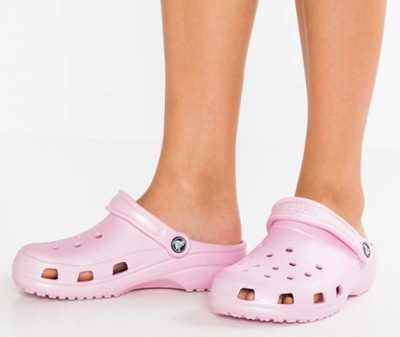 CROCS GUMOWE RÓŻOWE KLAPKI WSUWANE 37-38 1S7A