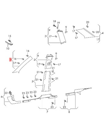 GAUBTAS STULPELIO DEŠINIOJI SKODA KODIAQ 17- 565867234C 