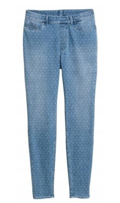 SPODNIE JEANS GROSZKI H&M NIEBIESKI 48